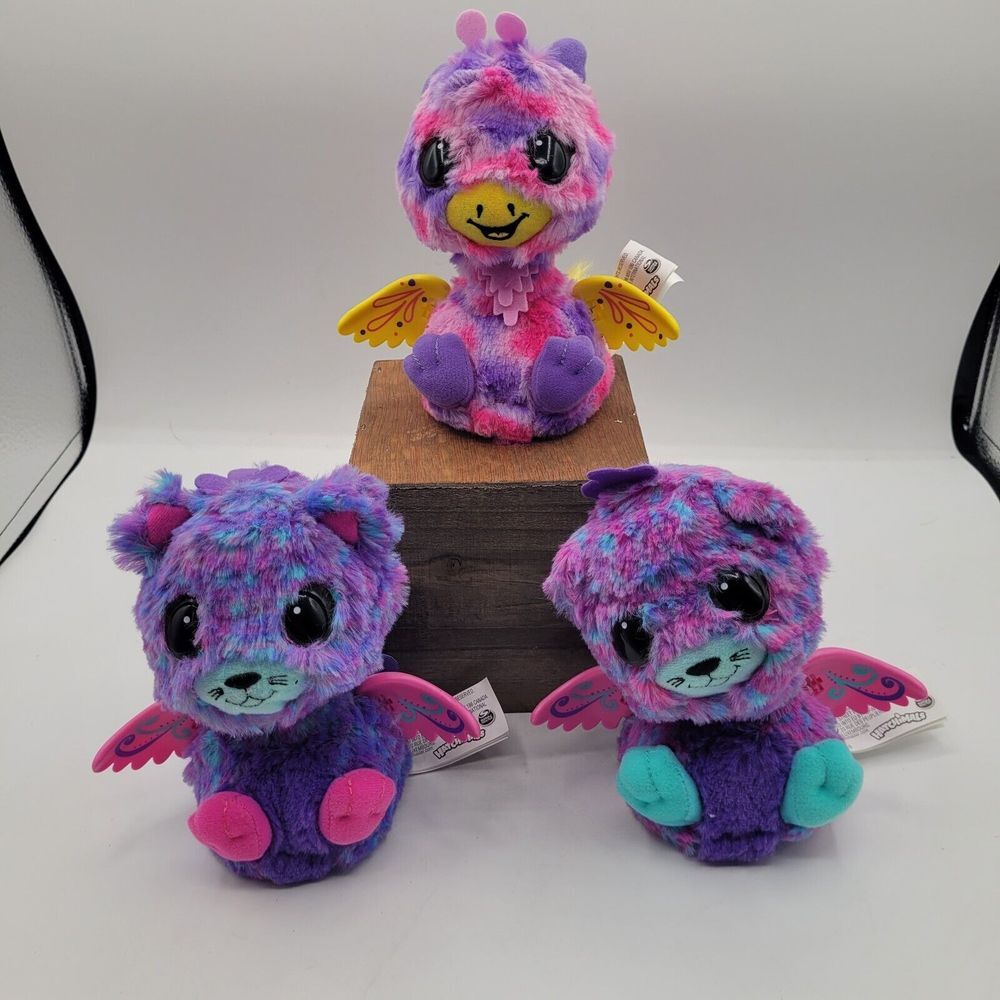 Lot Of 3 Hatchimals Electronic Plush Toys 5" Lights And Sound